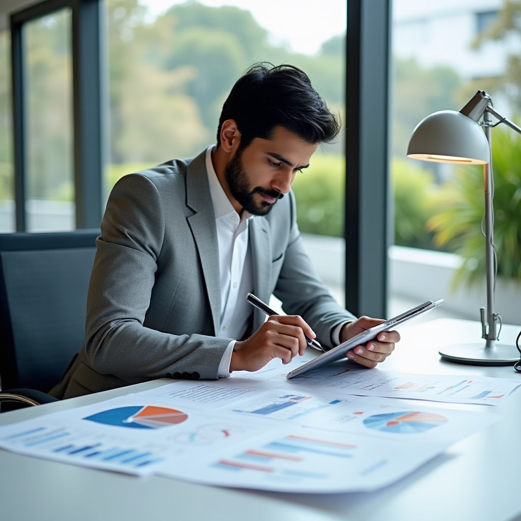 Consultant analysant des documents organisationnels et des organigrammes d'entreprise